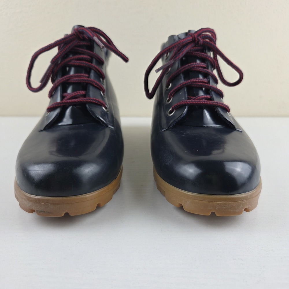 Lands End Vintage Rubber Navy Blue Rain Duck‎ Garden Shoe Boots Women's Size 9 M - Picture 5 of 10